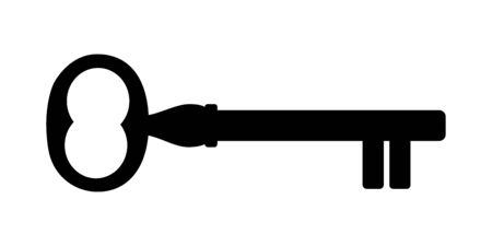 Old door key vector icon illustration isolated on white backgroundのイラスト素材