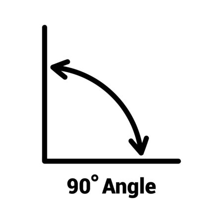 90 degree angle icon, isolated icon with angle symbol and text, vector illustration.のイラスト素材