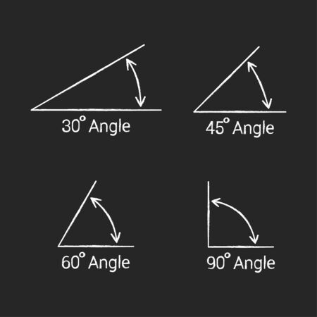 Angles icons chalk set on white background. Vectorのイラスト素材