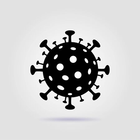Coronavirus icon black on a gray background with soft shadowのイラスト素材
