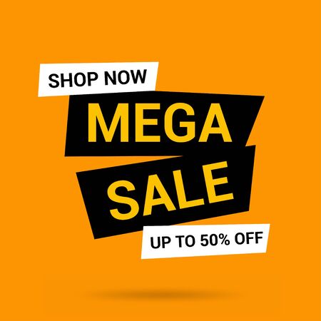Mega sale big banner template design specialのイラスト素材