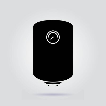 Boiler black icon water heater vector on gray backgroundのイラスト素材