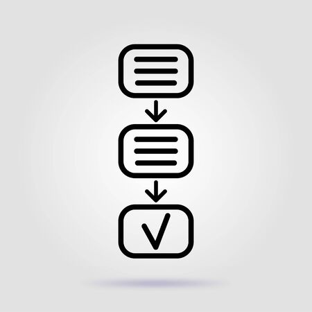 Team work. Planning line icon on gray backgroundのイラスト素材
