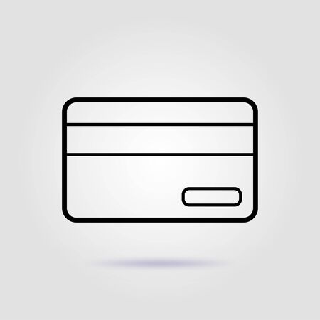 Credit card line icon on a gray background with soft shadowのイラスト素材