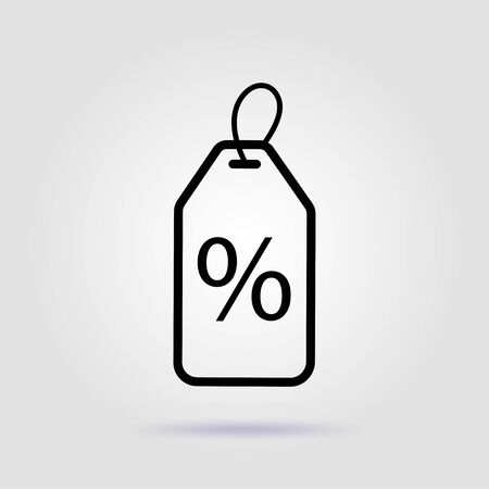 Discount sticker line icon on a gray background with soft shadowのイラスト素材