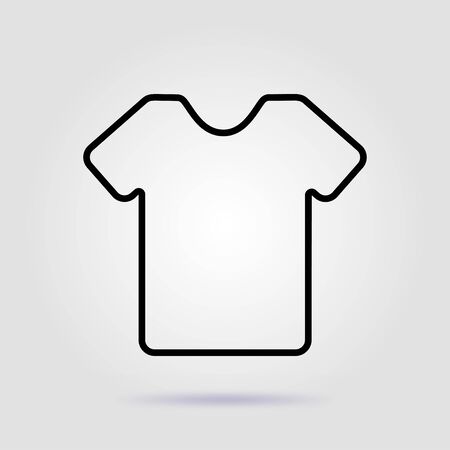 T-shirt clothes line icon on a gray background with soft shadowのイラスト素材