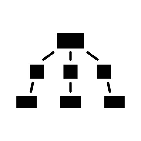 Team work. Management structure black icon on a white backgroundのイラスト素材