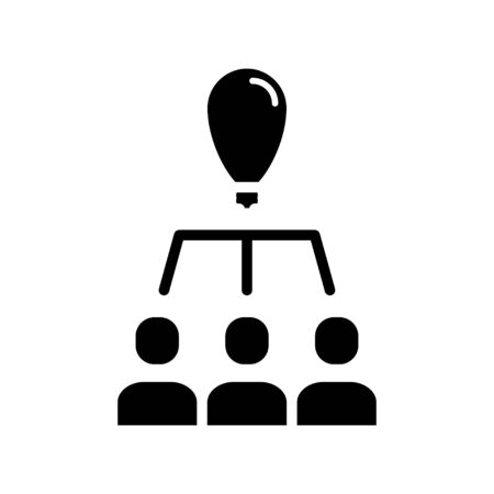 Team work. General idea black icon on a white backgroundのイラスト素材