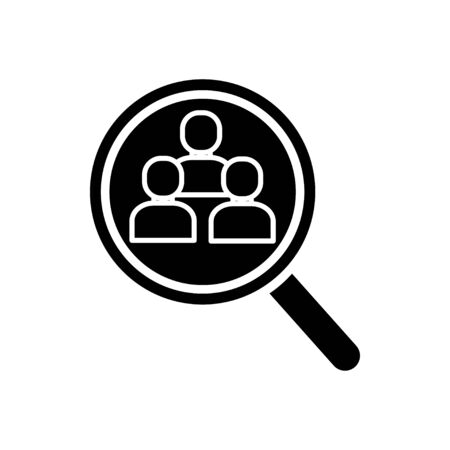 Search, research of employees new black icon on white backgroundのイラスト素材
