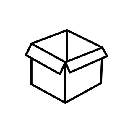 Moving box line icon on a white backgroundのイラスト素材