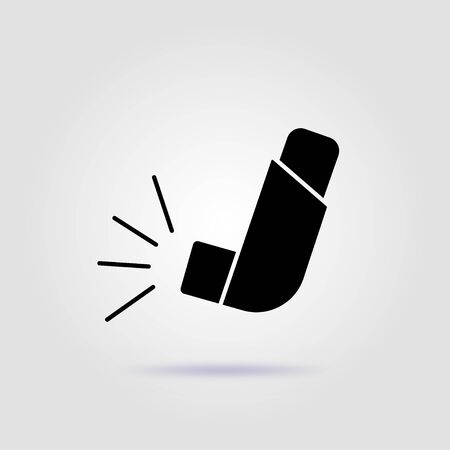 Inhaler black icon on a gray background with soft shadowのイラスト素材