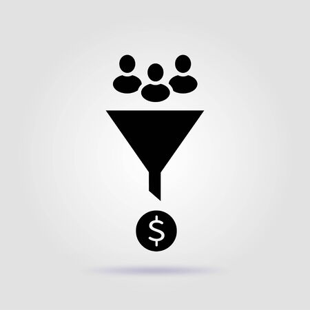 Lead generation survey black icon on a gray background with soft shadowのイラスト素材
