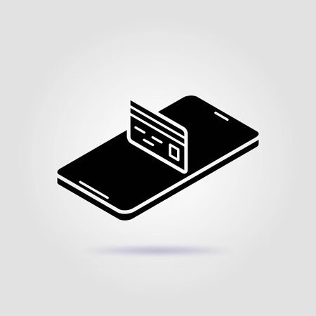 Payment method isometric black icon on a gray background with soft shadowのイラスト素材