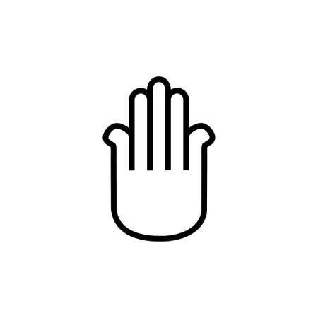 Yoga the hamsa symbol line icon on a white backgroundのイラスト素材