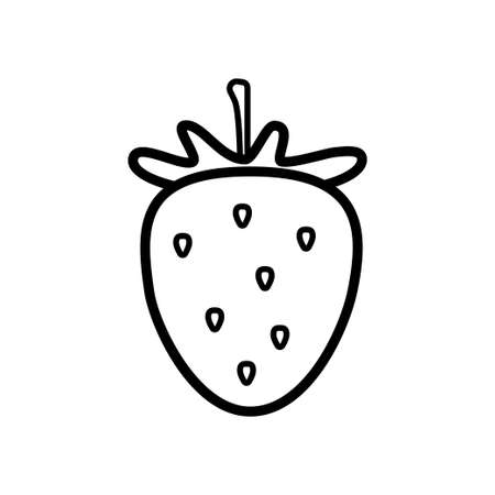 Strawberry line icon on a white backgroundのイラスト素材