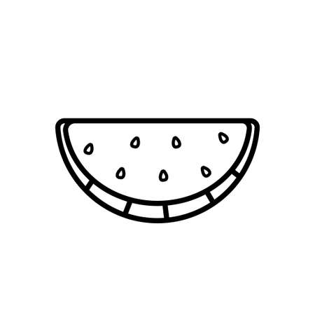 Watermelon wedge line icon isolated on a white backgroundのイラスト素材