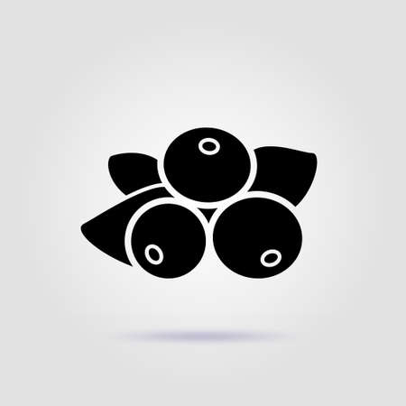 Currant black icon isolated on gray background with soft shadowのイラスト素材