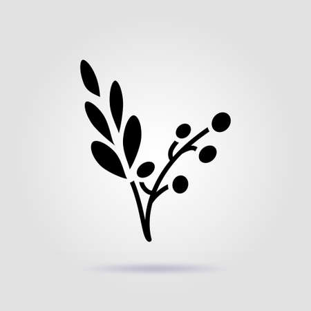 Cranberry black icon isolated on gray background with soft shadowのイラスト素材