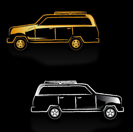 Background black with carsのイラスト素材