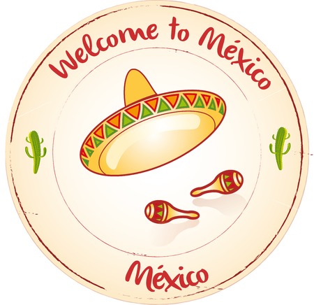 Stamp Welcome to Méxicoのイラスト素材