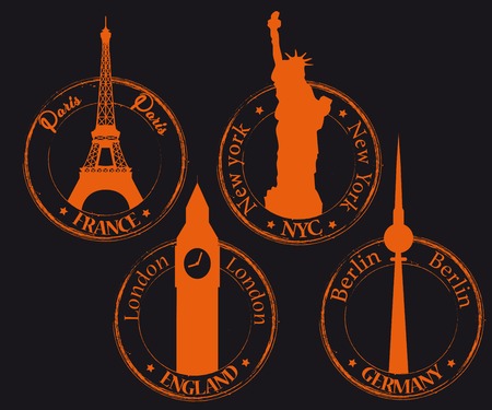 Background France, NYC, London, Berlinのイラスト素材