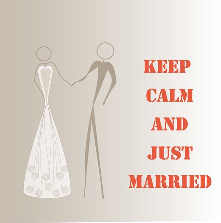 Background keep calm and just marriedのイラスト素材