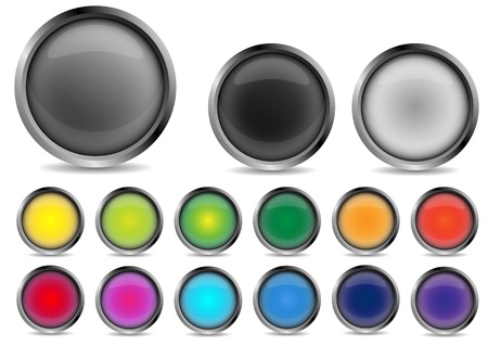 Set of colored glossy iconsのイラスト素材