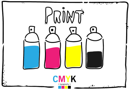CMYK sketch backgroundのイラスト素材