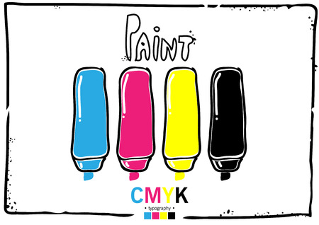 CMYK sketch backgroundのイラスト素材