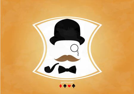 Vintage gentleman portraitのイラスト素材