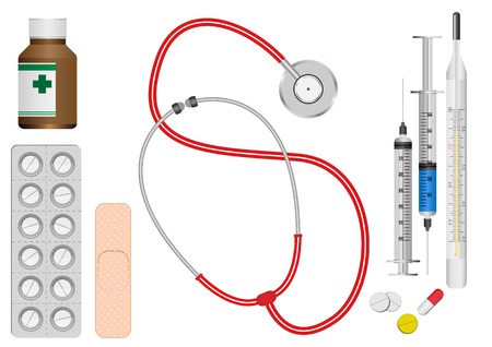 Vector set of medicineのイラスト素材