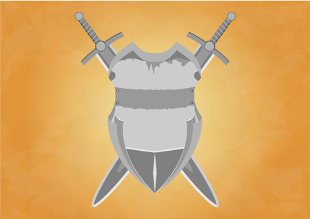 Vector illustration board and crossed swordsのイラスト素材