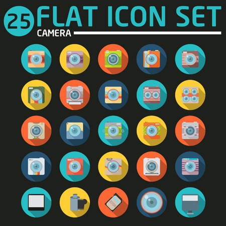25 flat icon setのイラスト素材