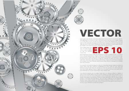 Technology background with metal gears and cogwheelsのイラスト素材