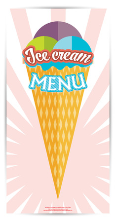Vector Collection of Ice Cream with bannerのイラスト素材