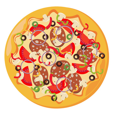 vector illustration of italian pizzaのイラスト素材
