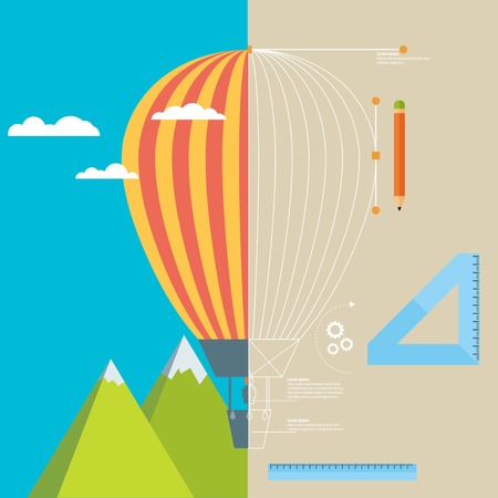 Air balloon and draft backgroundのイラスト素材