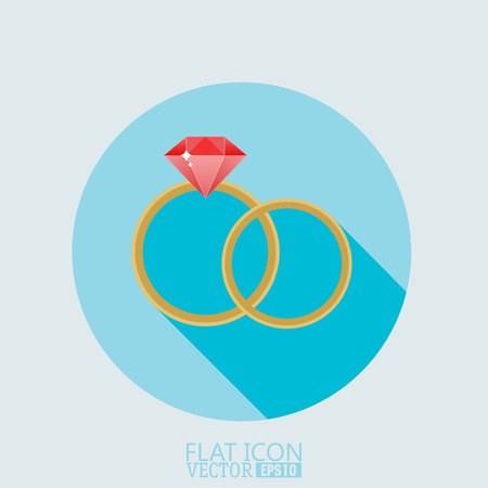 Ring ,Flat style with long shadowsのイラスト素材