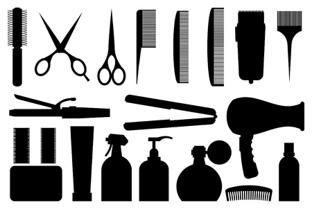 Hairdressing related symbolのイラスト素材