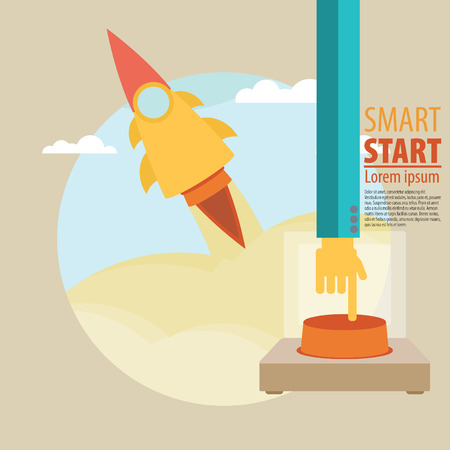 Rocket launch background. Vector illustrationのイラスト素材