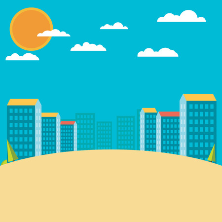 Urban landscape. Flat design.のイラスト素材