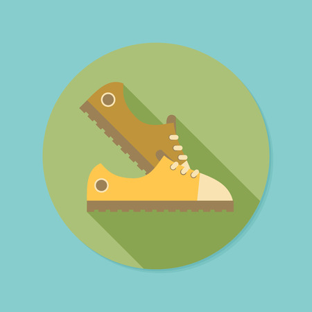 Sneakers. Flat icon with long shadow. EPS10のイラスト素材
