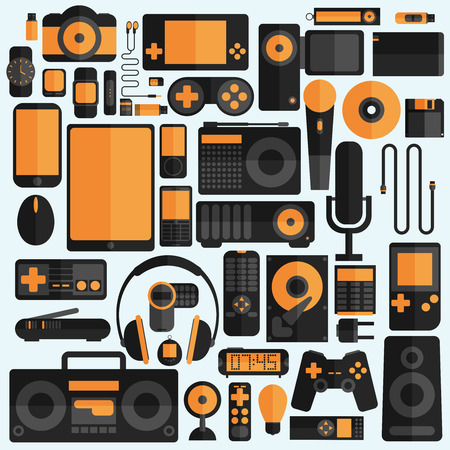 Electronics and gadgets icons setのイラスト素材
