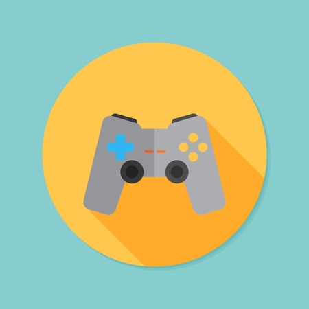 Joystick. Flat icon with long shadow.のイラスト素材