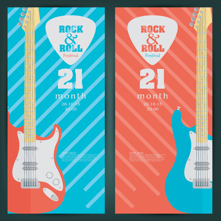 Electric guitar banner background. vector illustrationのイラスト素材