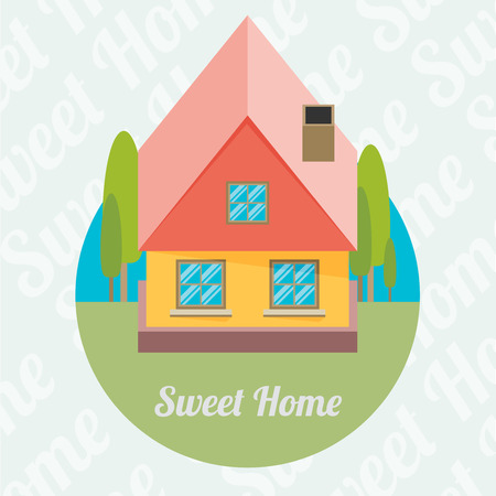 Flat house icon.のイラスト素材