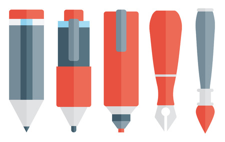 Paint and writing tools flat iconsのイラスト素材