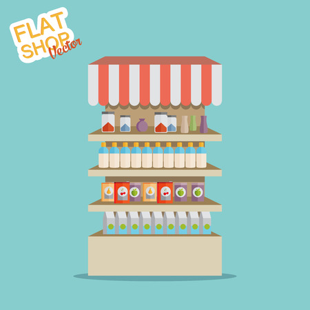 Supermarket. Flat vectorのイラスト素材