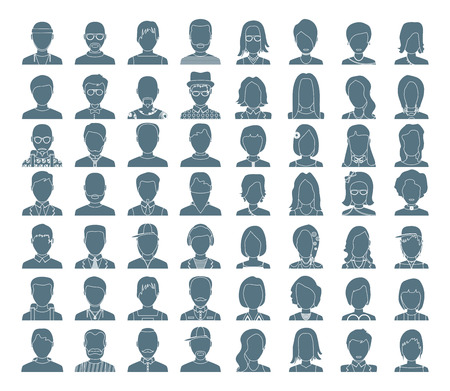 People Silhouettes Icon. Vector avatarのイラスト素材