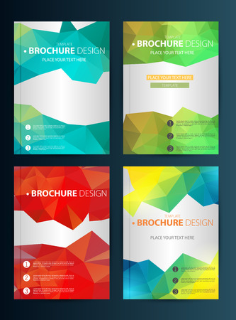 Brochure Design Template. Geometric shapes, Abstract Modern Backgrounds, Infographic Concept.Flat design. Vectorのイラスト素材